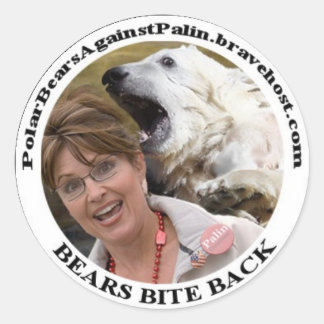 Rond Bear Vs Palin Circle Sticker
