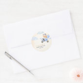 Rond Bearly Wait Flying Bear & Cloud Round Sticker (Enveloppe)
