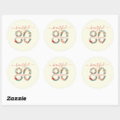 Rond Beau à 80 Anniversaire Sticker (Feuille)