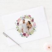 Rond Beau Rose Spray Mariage photo Sticker (Enveloppe)