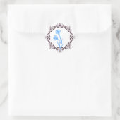 Rond Beau Sticker aux fleurs bleues (Sac)