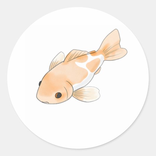 Rond Beau Sticker d'impression d'aquarelle Koi Fish (Devant)