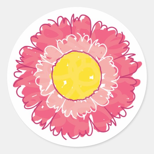 Rond Beau Sticker en fleurs - Rose (Devant)
