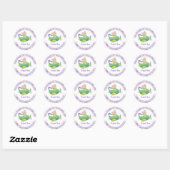 Rond Bébé adorable Teddy Bear Classic Round Sticker (Feuille)