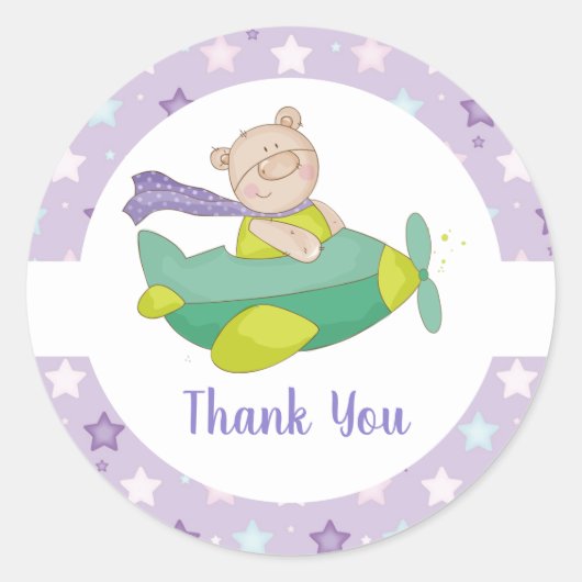 Rond Bébé adorable Teddy Bear Classic Round Sticker (Devant)