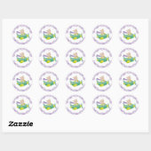 Rond Bébé adorable Teddy Bear Classic Round Sticker (Feuille)
