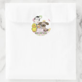 Rond Bébé Animaux Baby shower Sticker (Sac)