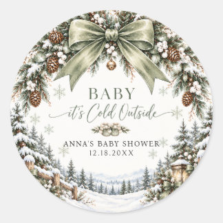 Rond Bébé arc il fait froid dehors Sticker pour Baby Sh
