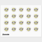 Rond Bébé Bee Twin Girls Sticker (Feuille)