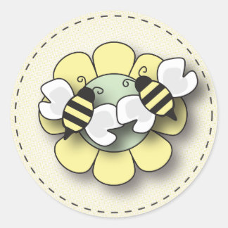 Rond Bébé Bee Twins Sticker neutre genre