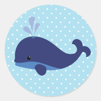 Rond Bébé Bleu Baleine Sticker