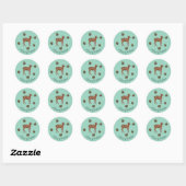 Rond Bébé Cerf Sticker de couronne de Noël (Feuille)