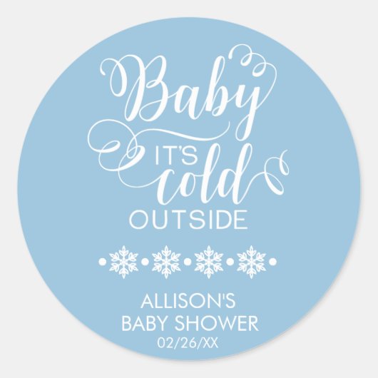 Rond Bébé C'est froid dehors Boys Sticker Baby shower (Devant)