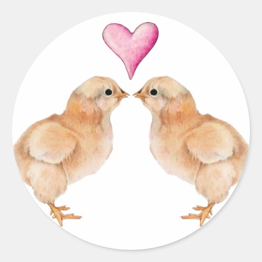 Rond Bébé Chick Love Sticker (Devant)