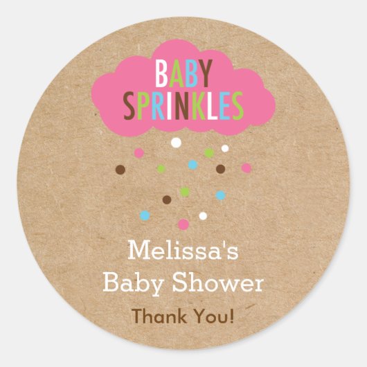 Rond Bébé Cupcake Sprinke Baby shower Sticker (Devant)