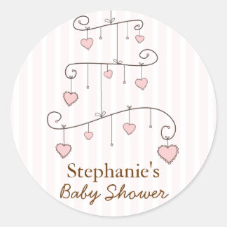 Rond Bébé de coeur doux Sticker Baby shower mobile fill