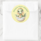 Rond Bébé Dinosaure "Première bibliothèque" Sticker pou (Sac)
