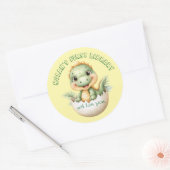 Rond Bébé Dinosaure "Première bibliothèque" Sticker pou (Enveloppe)