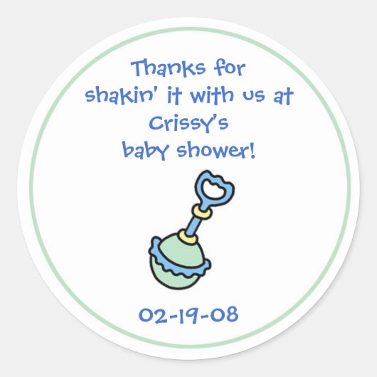 Rond Bébé Douche Party Favoriser Sticker (Devant)