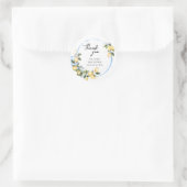 Rond Bébé doux Baby shower citron Merci Sticker (Sac)