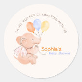 Rond Bébé éléphant avec ballons Sticker (Devant)