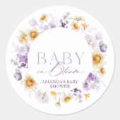Rond Bébé en fleurs Sticker Baby shower (Devant)