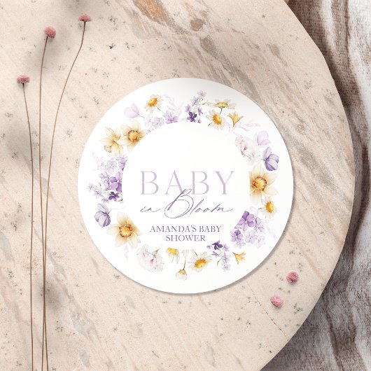 Rond Bébé en fleurs Sticker Baby shower