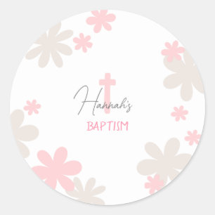 Rond Bébé fille mignonne Baptême Table Sticker Confetti