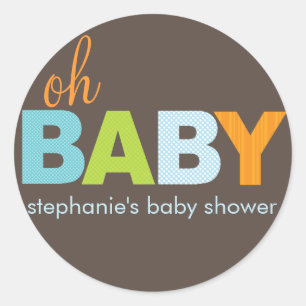 Rond Bébé Garçon Baby shower moderne Sticker