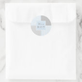 Rond Bébé Garçon Bleu Sticker moderne (Sac)