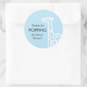 Rond Bébé garçon Douche Faveur Sticker - Giraffe Thème (Sac)