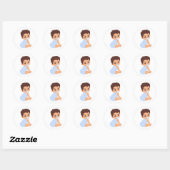 Rond Bébé garçon en Bleu Romper Sticker Cutout (Feuille)