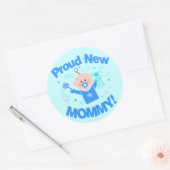 Rond Bébé garçon Fière Maman Sticker (Enveloppe)