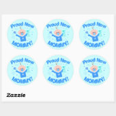 Rond Bébé garçon Fière Maman Sticker (Feuille)
