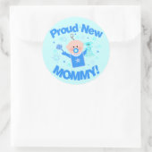 Rond Bébé garçon Fière Maman Sticker (Sac)