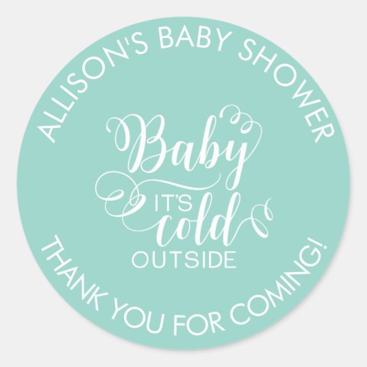 Rond Bébé Il fait froid dehors Sticker de la douche Fav (Devant)