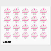 Rond Bébé Invitation ou Favoriser Sticker - Baby Girl W (Feuille)