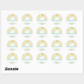 Rond Bébé Invitation ou Favoriser Sticker - Bébé balein (Feuille)