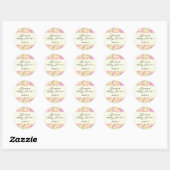 Rond Bébé Invitation ou Favoriser Sticker - Fun Fabric (Feuille)