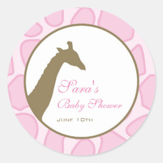 Rond Bébé Invitation ou Favoriser Sticker - Rose