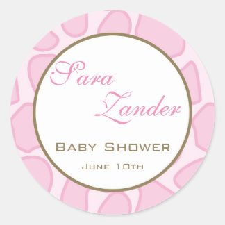 Rond Bébé Invitation ou Favoriser Sticker - Rose