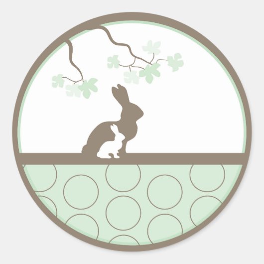 Rond Bébé Invitation ou Favoriser Sticker - Vert (Devant)
