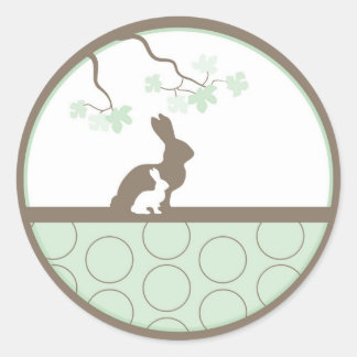 Rond Bébé Invitation ou Favoriser Sticker - Vert