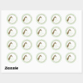 Rond Bébé Invitation ou Favoriser Sticker - Vert (Feuille)