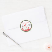 Rond Bébé Invitation ou Sticker de Faveur - Ladybug (Enveloppe)