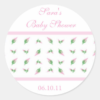 Rond Bébé Invitation ou Sticker de Faveur - Rosebud