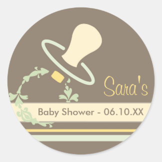 Rond Bébé Invitation ou Sticker Faveur - Pacifique
