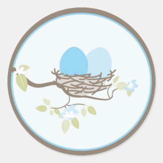 Rond Bébé Invitation ou Sticker préféré - Oeufs jumeaux