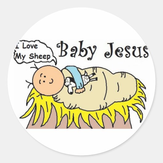 Rond Bébé Jésus En Manger Sticker (Devant)