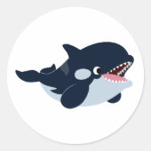 Rond Bébé joli caricature Sticker Orca (Devant)